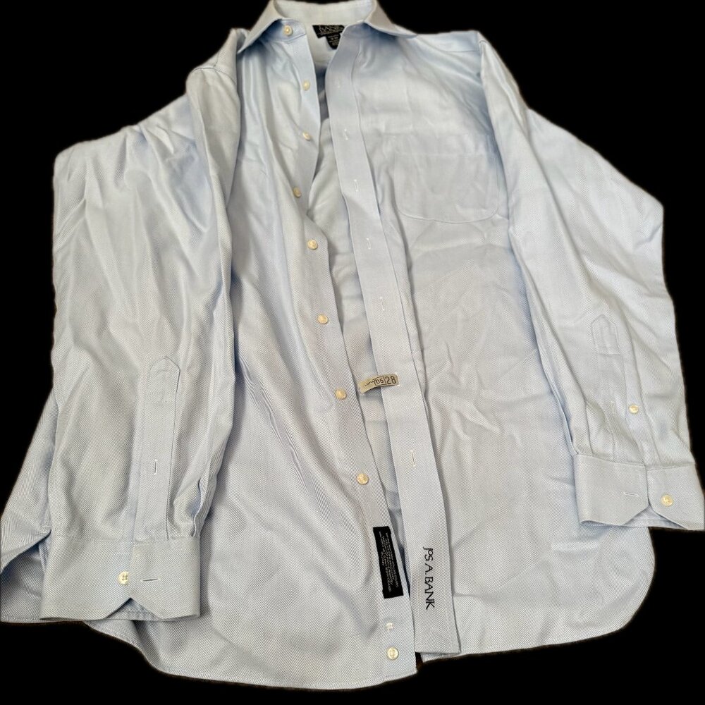 Men's Jos. A. Bank Signature Collection Light Blue Herringbone Tailored Fit Dres